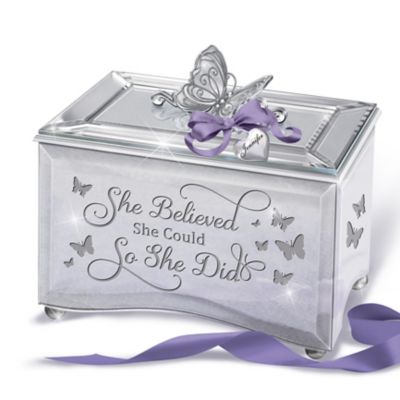 She Believed She Could So She Did Personalized Mirrored Music Box