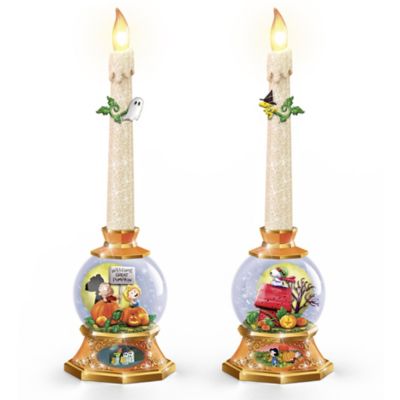 PEANUTS Pumpkin Patch Glitter Globe Flameless Candle Set