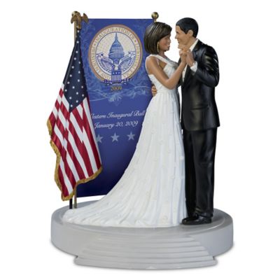 Barack & Michelle Obama Inaugural Ball 10th Anniversary Masterpiece Hand-Painted Tribute Sculpture