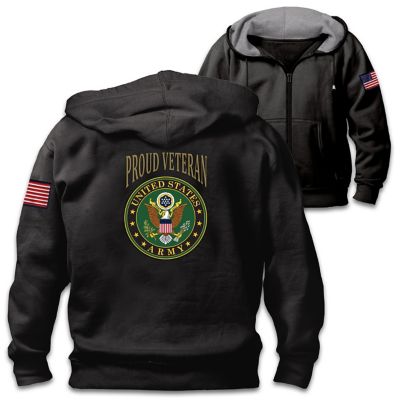 Veterans Pride Army Mens Cotton-Blend Knit Hoodie