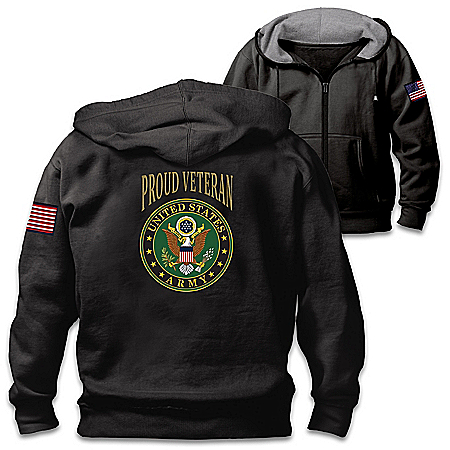 Veterans Pride Army Mens Cotton-Blend Knit Hoodie