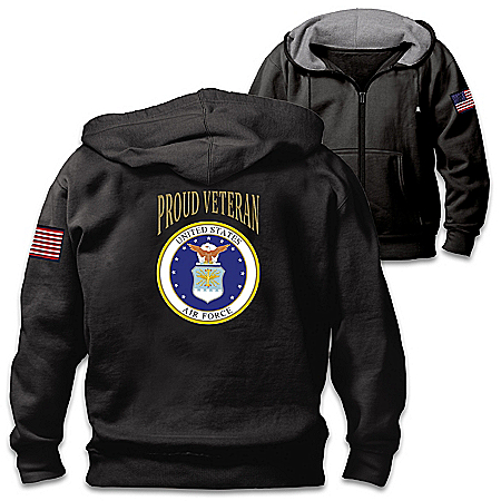 Veterans Pride Air Force Mens Cotton-Blend Knit Hoodie
