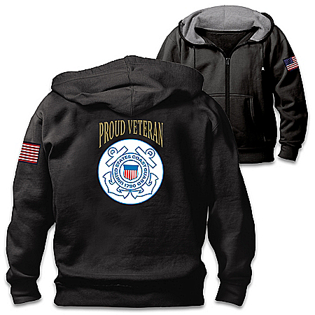 Veterans Pride Coast Guard Mens Cotton-Blend Knit Hoodie