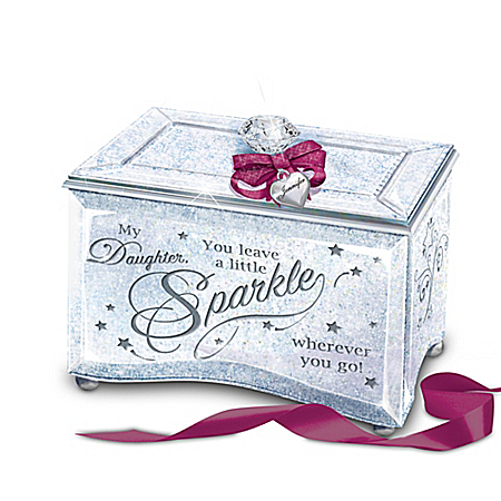 My Daughter, Sparkle And Shine Personalized Glass Music Box