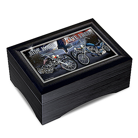 Motor Marc Lacourciere Ride Hard, Live Free Wooden Keepsake Box