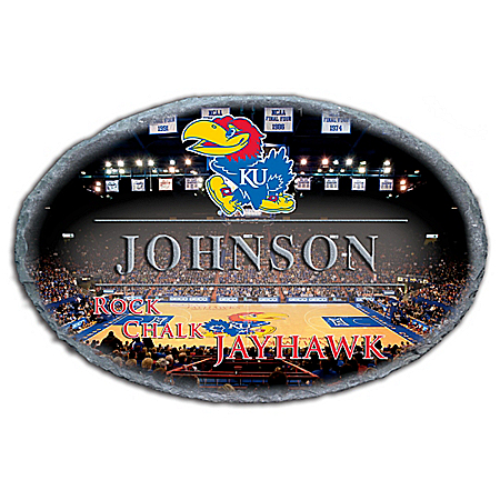 University Of Kansas Jayhawks Personalized Handcrafted Weathered Stone Welcome Sign