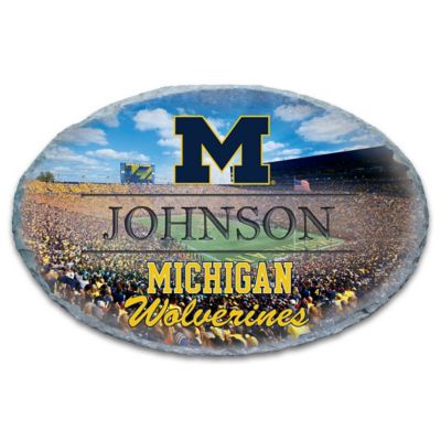 University Of Michigan Wolverines Personalized Handcrafted Weathered Stone Welcome Sign