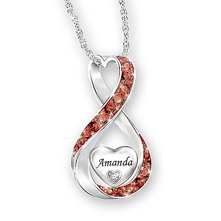 Daughter Always Loved Personalized Diamond Pendant Necklace
