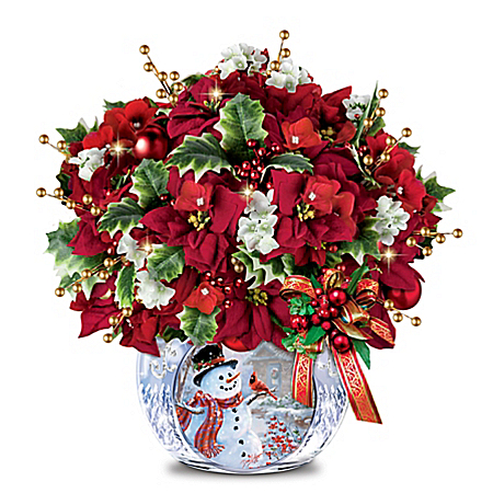 Dona Gelsinger Sharing The Seasons Wonders Illuminated Table Centerpiece With Crystal Vase