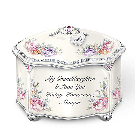 My Granddaughter Forever Personalized Heirloom Porcelain Music Box