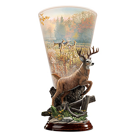 Greg Alexander Magic In The Meadow Deer-Themed Torchiere Sculpture