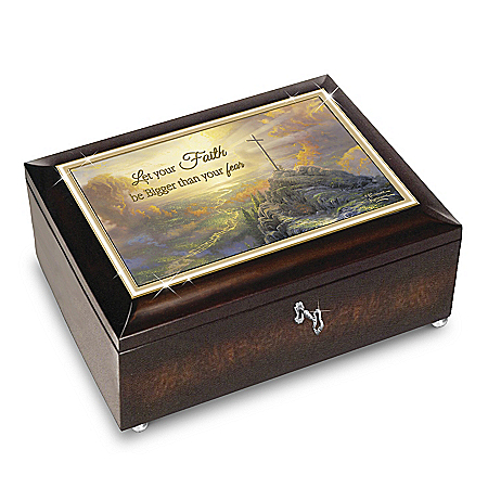 Thomas Kinkade Let Your Faith Be Bigger Than Your Fear Music Box