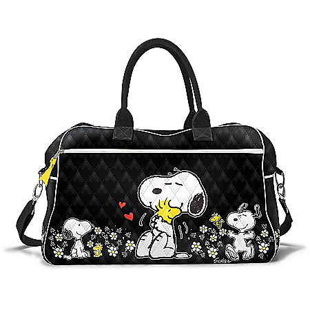 Happiness Is A Warm Hug PEANUTS Quilted Weekender Tote Bag