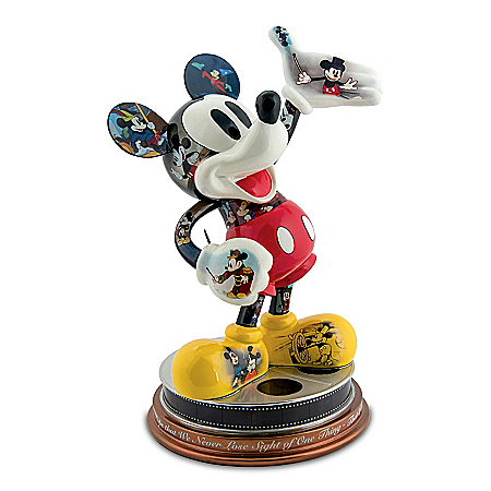 Disney Mickey Mouse's Magical Moments Sculpture With Quote From Walt Disney Adorning The Base
