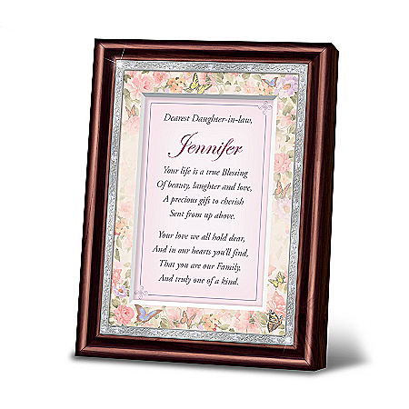 My Dearest Daughter-In-Law Personalized Poem In Mahogany-Finished Frame