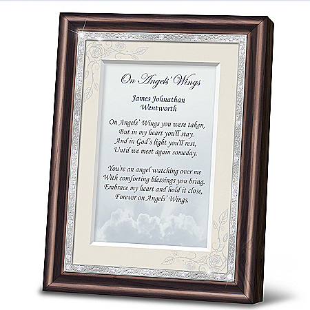 On Angels' Wings Personalized Heirloom Poem Frame