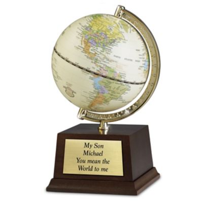 My Son, You Mean The World To Me Personalized Globe Sculpture