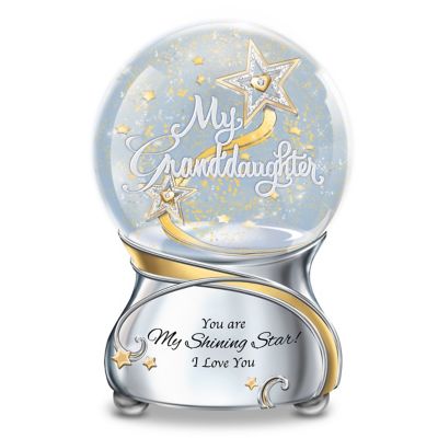 My Granddaughter, You Are My Shining Star Illuminated Musical Glitter Globe