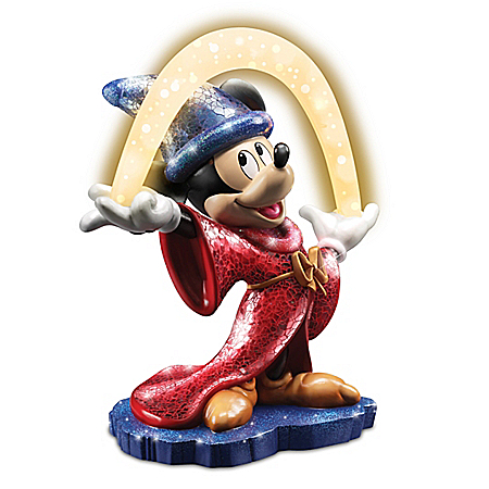 Mosaic Sorcererâs Apprentice Mickey Mouse With Lighted Arc