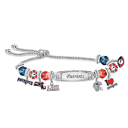 Go New England Patriots! Womens Personalized Charm Bracelet