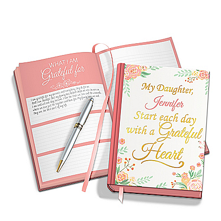 Daughter Inspirations Personalized Gratitude Journal Adorned With Floral Art & Heartfelt Quotes & Includes Pen