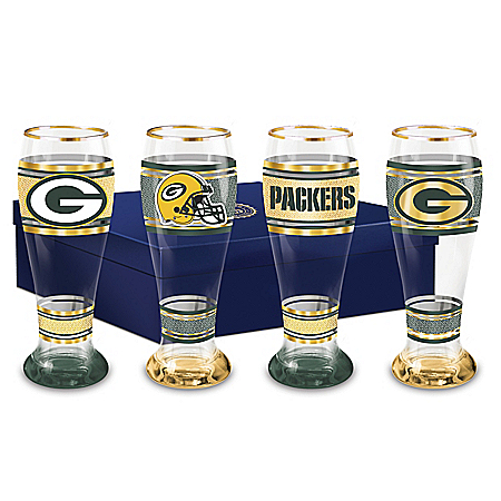 Green Bay Packers Four-Piece Pilsner Glass Set