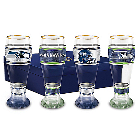 Seattle Seahawks Four-Piece Pilsner Glass Set