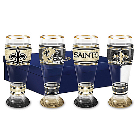 New Orleans Saints Four-Piece Pilsner Glass Set