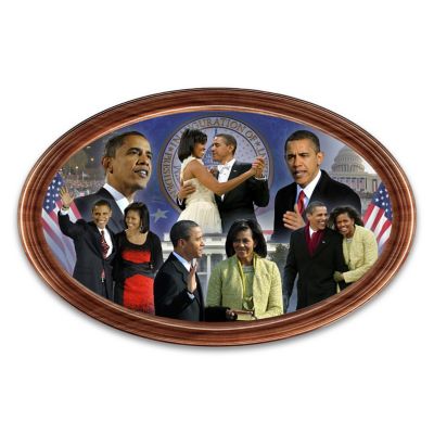President Barack Obama 10th Anniversary Oval-Shaped Framed Collector Plate