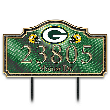 Green Bay Packers Personalized NFL Outdoors Address Sign