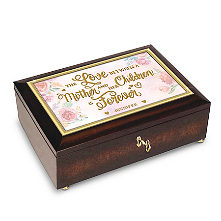 A Mother's Love Is Forever Personalized Mahogany-Finished Keepsake Music Box With Poem Card