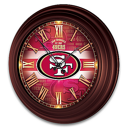 San Francisco 49ers Illuminated Atomic, Lighted Atomic Wall Clock
