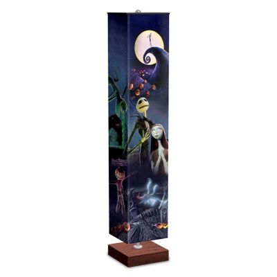 Halloween Town Floor Lamp With 4-Sided Artwork Fabric Shade