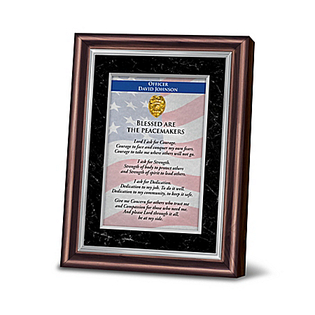 Police: Blessed Are The Peacemakers Religious Prayer Personalized Frame Honoring Policemen