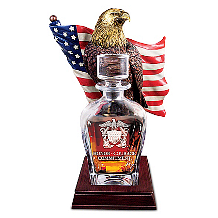 U.S. Navy Pride Decanter With American Eagle Stand