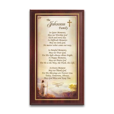 Prayer Plaque With Greg Olsen Jesus Art And Your Family Name