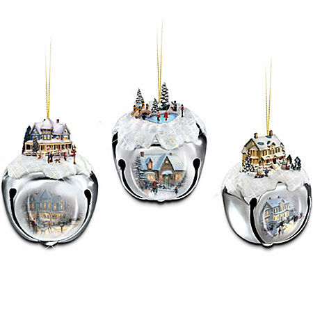 Thomas Kinkade Sleigh Bells Christmas Tree Ornaments