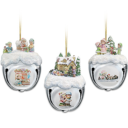Precious Moments Christmas Sleigh Bells Ornaments: Set Of Three