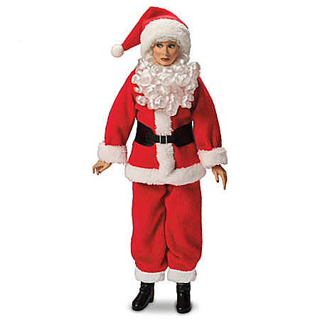 I LOVE LUCY Holiday Fashion Talking Portrait Doll In Red Santa Claus Suit