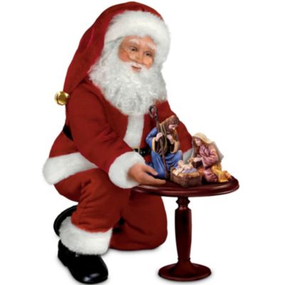 Thomas Kinkade Santa Doll And Nativity Set: The Reason For The Season