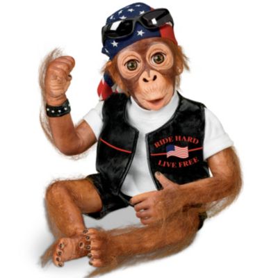 Ride Hard, Live Free Biker Monkey Doll