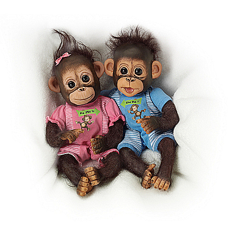 Dolls: He Did It, She Did It Monkey Doll Set