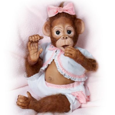 Monkey Doll: Cute As A Button So Truly Real Vinyl Monkey Doll