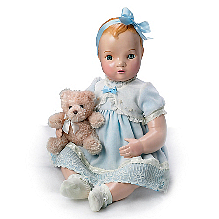 Mary Hand-Painted Vintage-Looking Vinyl Baby Doll