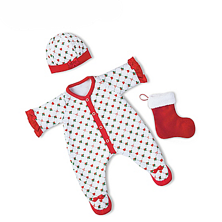 So Truly Mine Holiday Print Pajamas Baby Doll Accessory Set