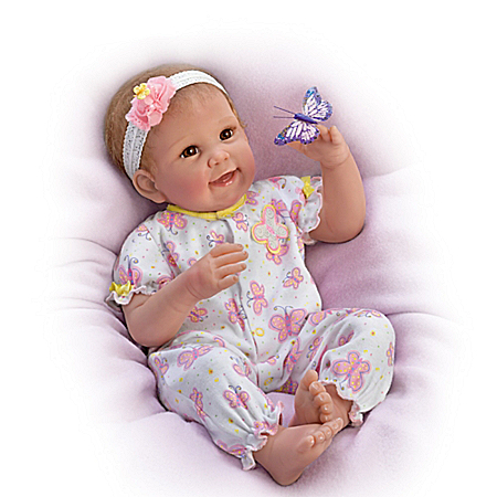 Butterfly Kisses & Flower Petal Wishes Vinyl Baby Doll