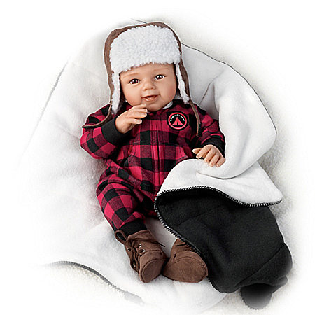 So Truly Real Happy Camper RealTouch Vinyl Baby Doll With Fleece Sleeping Bag