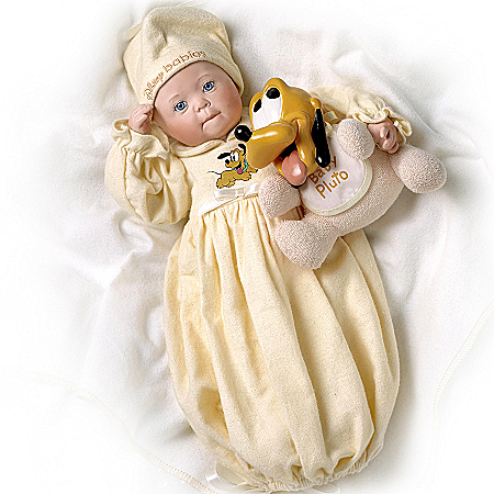 Disney Dreamland Baby Pluto Porcelain Baby Doll
