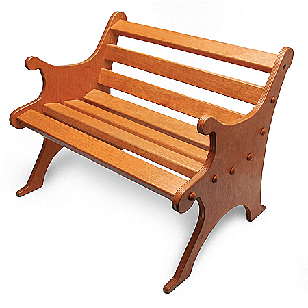 Wooden Bench Doll Accessory