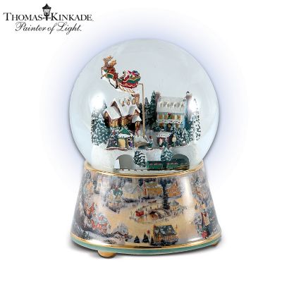 Thomas Kinkade Village Christmas Animated Musical Snowglobe